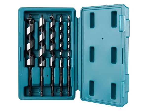 Makita - Bor - for heltre, bløtt tre, løvtre, glued wood, end grain wood - vribordel - 5 deler - 6 mm, 8 mm, 13 mm, 16 mm, 19 mm - heksagonal - len...