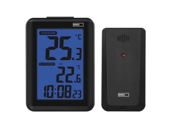Emos E8636, Elektronisk miljøtermometer, Innendørs, F, °C, -30 - 60 °C, Digitalt, Svart