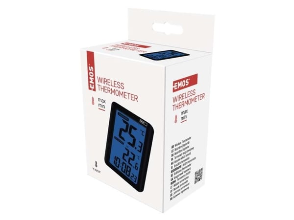 Emos E8636, Elektronisk miljøtermometer, Innendørs, F, °C, -30 - 60 °C, Digitalt, Svart
