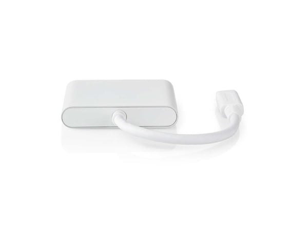 Nedis CCGB64770WT01, Koblet med ledninger (ikke trådløs), USB Type-C, 7,5 W, Hvit, 30 Hz, HDMI, USB 3.2 Gen 1 (3.1 Gen 1) Type-A, USB 3.2 Gen 1 (3....