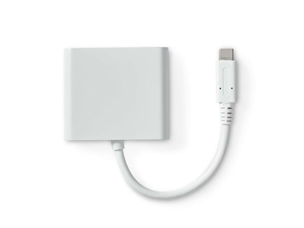 Nedis CCGB64770WT01, Koblet med ledninger (ikke trådløs), USB Type-C, 7,5 W, Hvit, 30 Hz, HDMI, USB 3.2 Gen 1 (3.1 Gen 1) Type-A, USB 3.2 Gen 1 (3....