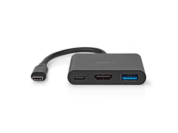 Nedis CCGB64770BK01 - Langallinen - USB 3.2 Gen 1 (3.1 Gen 1) Type-C - Musta - 30 Hz - HDMI - USB 3.2 Gen 1 (3.1 Gen 1) Type-A - USB 3.2 Gen 1 (3.1...