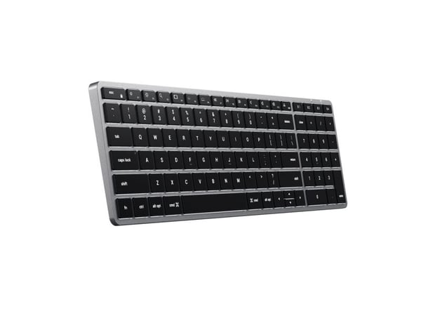 Satechi ST-BTSX2M, Täysikokoinen (100 %), Bluetooth, QWERTY, Harmaa