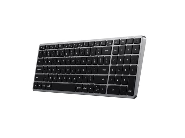 Satechi ST-BTSX2M, Täysikokoinen (100 %), Bluetooth, QWERTY, Harmaa
