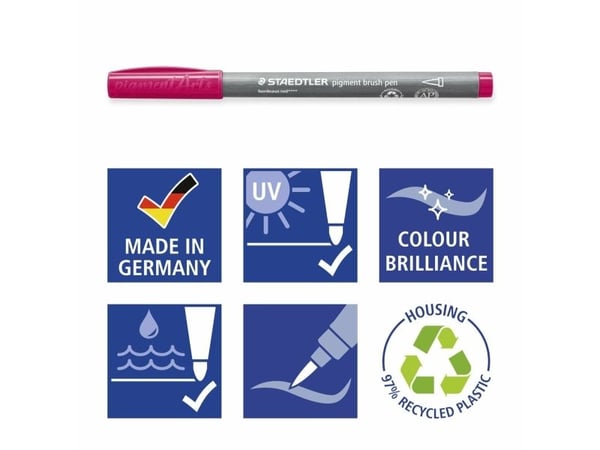 Staedtler pigmentbørstepenn 371, Gul, 1 stk