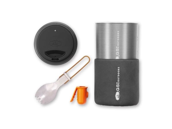 GSI Outdoors 50269, Ställ, Gjuten aluminium, Nylon, Silikon, 0,6 l, Svart, Koppar, Grå, Orange, 173 g, 106,7 mm