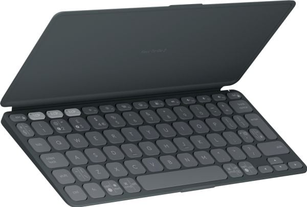 Logitech Keys-To-Go 2 - Tastatur - innebygd deksel - trådløs - Bluetooth LE - QWERTY - US International - grafitt