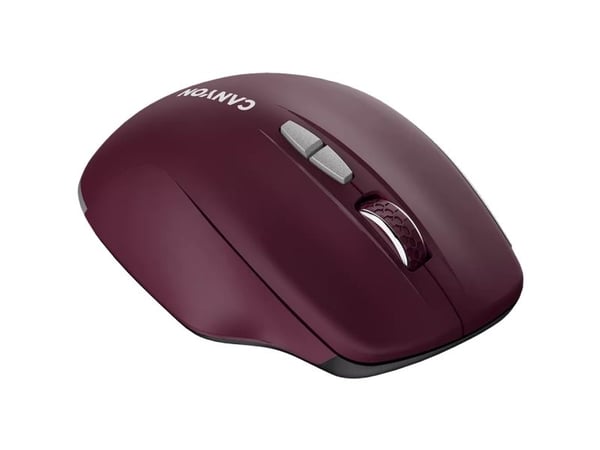 Canyon MW-21 - Mus - ergonomisk - with "Blue LED" sensor - høyrehendt - optisk - 7 knapper - trådløs - 2.4 GHz - USB trådløs mottaker - burgunderrød