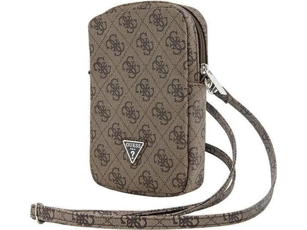 Deklas Guess PU 4G Triangle Logo plånbok mobilväska dragkedja brun