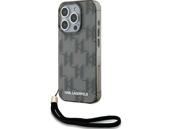 Karl Lagerfeld KLHCP15XHKDPNSK iPhone 15 Pro Max 6.7" czarny/black hardcase IML Mono KL Pattern & Cord