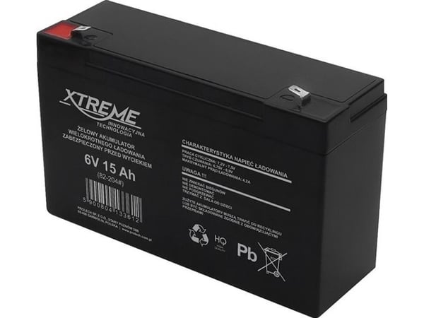 Blow gelbatteri 6V 15Ah XTREME