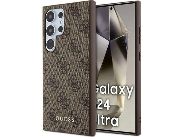 Samsung Galaxy S24 Ultra Guess deklas 4G Metal Gold Logo (GUHCS24LG4GFBR) rødbrun