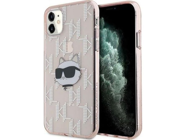 Karl Lagerfeld Karl Lagerfeld KLHCN61HKLPCHP iPhone 11 / Xr 6.1" rosa/rosa hardcase IML Choupette Head & Monogram