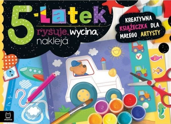 Aksjomat Ksiazeczka 5-åring – tegner, klipper, limer. Kreativ bok for den lille kunstneren