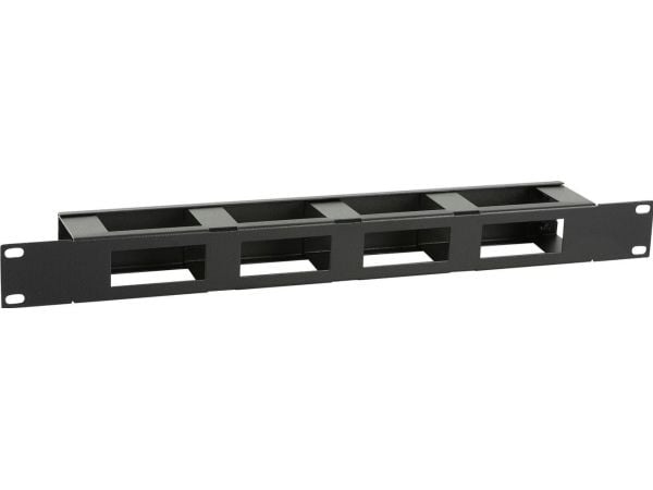 Lanview by Logon - Kabelhantering för rack - with cover - kan monteras i skåp - svart, RAL 9005 - 1U - 19"