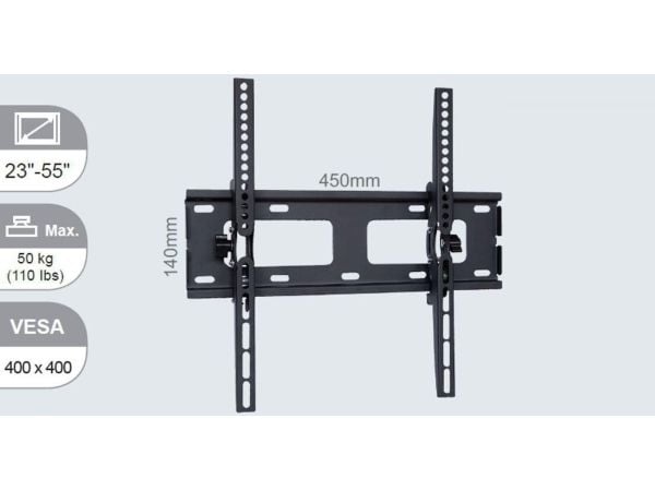 VivoLink Wall Mount Slim - Monteringssett (veggmontering) - for flatpanel - skjermstørrelse: 23"-55" - monteringsgrensesnitt: 400 x 400 mm - veggmo...