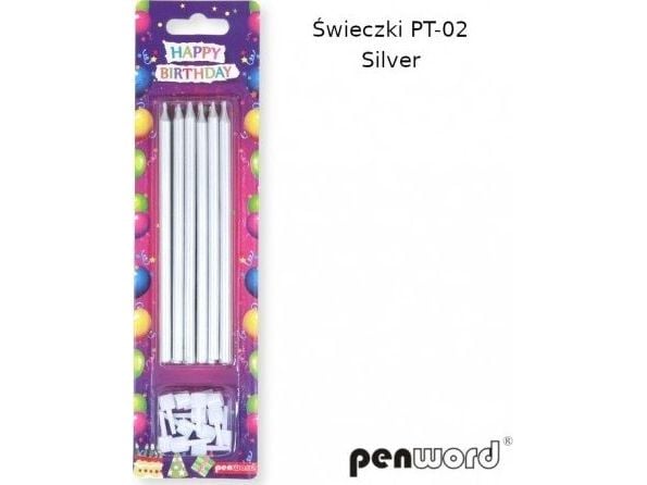 Fødselsdagslys silver 12 stk Fødselsdagslys silver 12 stk
