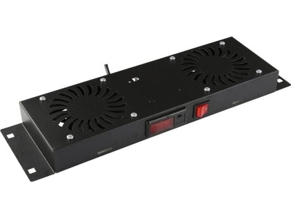 Lanview by Logon - Viftemodul - digital - med termostat - takmonterbar - svart - 19"