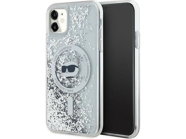 Karl Lagerfeld Liquid Glitter Choupette MagSafe-skal till iPhone 11 / Xr - Transparent