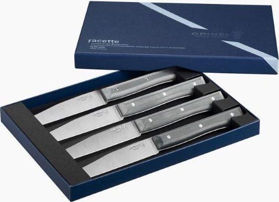 Opinel bordsbestickknivar Facette set med 4 Slate