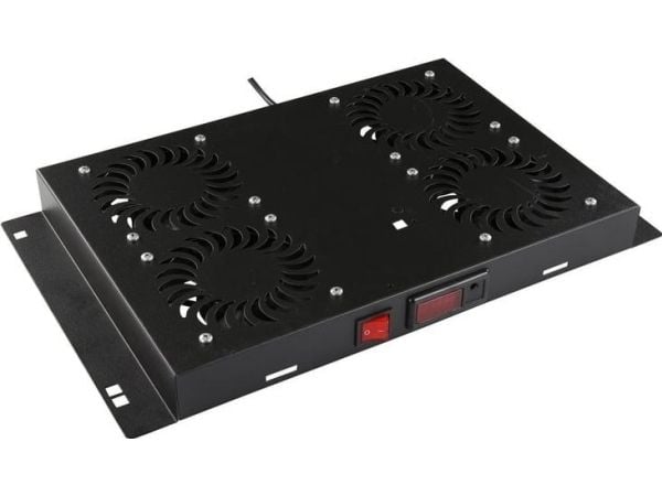 Lanview by Logon - Rackviftemodultermostat - digital - med termostat - takmonterbar - svart - 1U - 19"