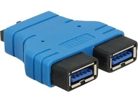 Delock - Intern USB-adapter - USB-type A (hunn) til 20-pins USB 3.0-plugg (hunn)