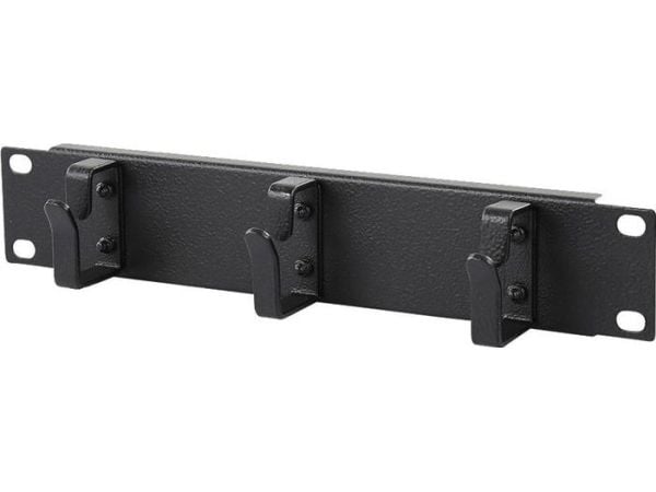 Lanview by Logon - Rackkabelstyringspanel - hook - svart, RAL 9005 - 1U - 10" (en pakke 3)