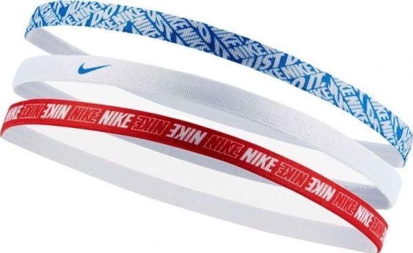 Nike Printed Headbands hårbånd, 3 stk, blå/hvit/rød N0002560495OS