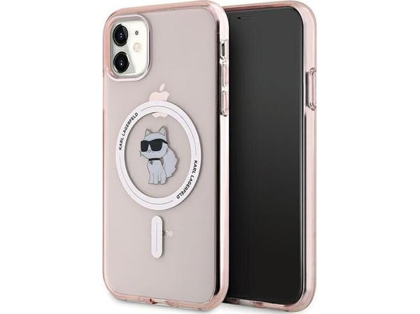 Karl Lagerfeld Karl Lagerfeld Karl Lagerfeld KLHMN61HFCCNOP iPhone 11 / Xr 6.1" vaaleanpunainen / vaaleanpunainen IML kovakotelo Choupette MagSafe