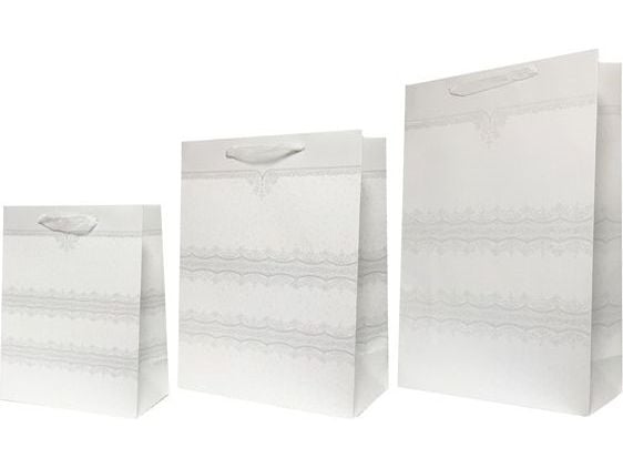 Rosette-veske Lux max A3 glitter hvit 31x48x12
