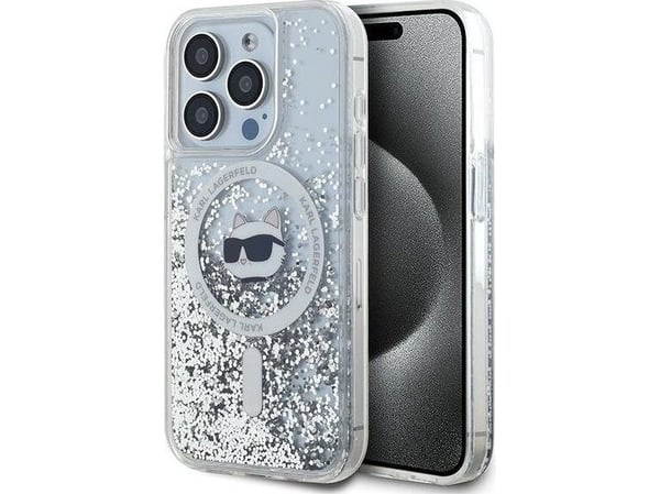 Karl Lagerfeld Liquid Glitter Choupette Head MagSafe-etui for iPhone 14 Pro Max - gjennomsiktig Karl Lagerfeld Liquid Glitter Choupette Head MagSafe-etui for iPhone 14 Pro Max - gjennomsiktig