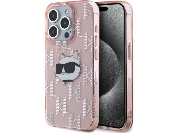 Karl Lagerfeld Karl Lagerfeld KLHCP15LHKLPCHP iPhone 15 Pro 6.1" rosa/rosa hardcase IML Choupette Head & Monogram