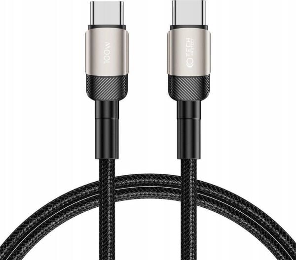 USB-tyyppi - USB Type C PD100W / 5A 1m Tech-Protect UltraBoost EVO titaani