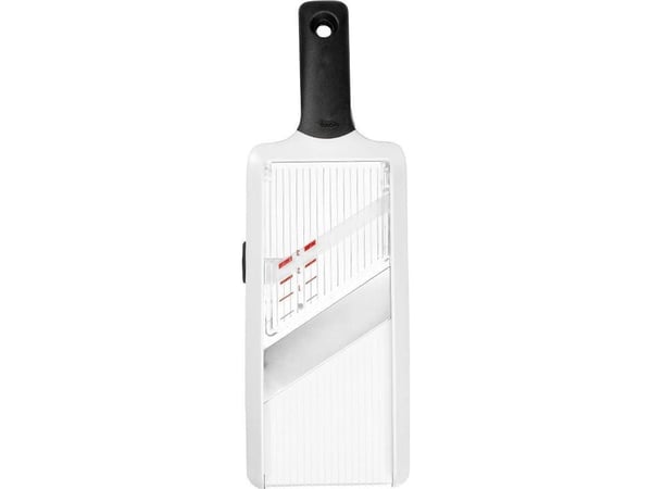 OXO håndholdt mandolinskjærer, instruksjoner, svart, hvit, 127 mm, 95,2 mm, 292,1 mm, 249,4 g