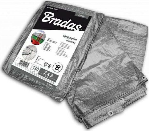 Bradas sølvfarget presenning/duk 120 g 15*20 m
