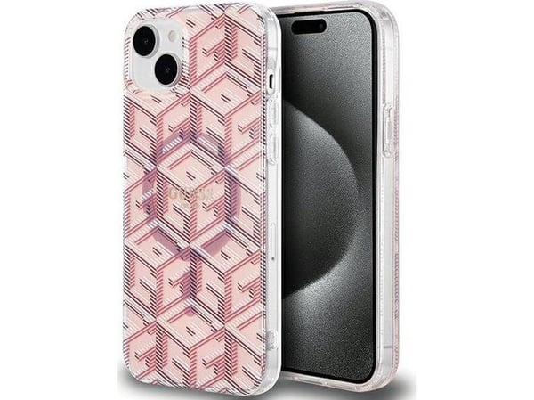Guess Guess GUHMP15SHGCUSTGP iPhone 15 / 14 / 13 6.1" vaaleanpunainen / vaaleanpunainen IML kovakotelo GCube MagSafe Guess Guess GUHMP15SHGCUSTGP iPhone 15 / 14 / 13 6.1" vaaleanpunainen / vaaleanpunainen IML kovakotelo GCube MagSafe