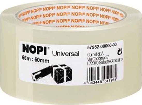 Nopi Universal - Pakkausteippi - 50 mm x 66 m - läpinäkyvä