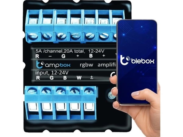 blebox ampBox, Svart, Harpiks, IP20, -10 - 40 °C, DC, 480 W