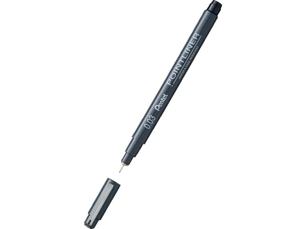 Pentel S20P-03A, Tynn spiss, Sort, 1 stykker, Fint