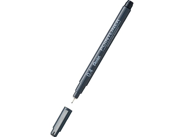 Pentel S20P-4A, Tynn spiss, Sort, 1 stykker, Fint
