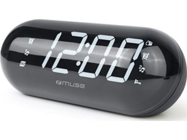 Muse M-19 GL klockradio FM med stor display, vit