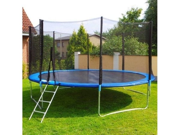 Extralink Home | Trampolina z siatką + drabinka | 12ft, średnica 366cm
