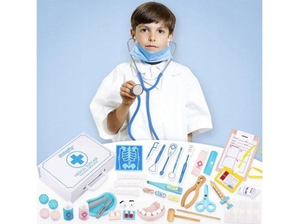 Extralink TOYS Rinkinys MA?EGO LEKARZA PIEL?GNIARKA WALIZKA 43 ELEMENTY
