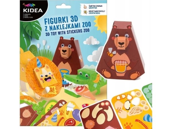 Derform ZEST kreativ figur 3D ZOO klistremerker 180x260 KIDEA