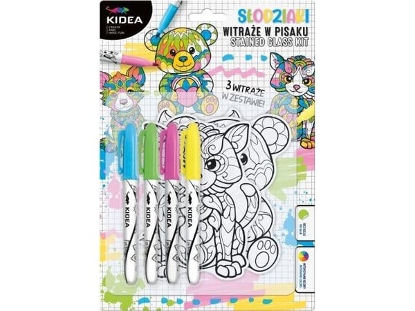Derform ZEST kreativ tusj/tegnesett (muser) 3 ark start + 4 farger KIDEA