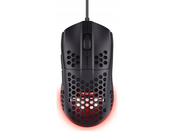 Trust GXT 928 Helox - Mus - ultra-lightweight, gaming - høyrehendt - optisk - 6 knapper - kablet - USB - svart