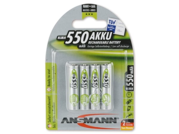 ANSMANN - Akku 4 x AAA - NiMH - (ladattava) - 550 mAh