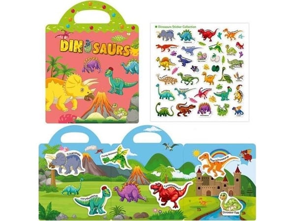 Askato klistremerke-bok med dinosaurer 22656