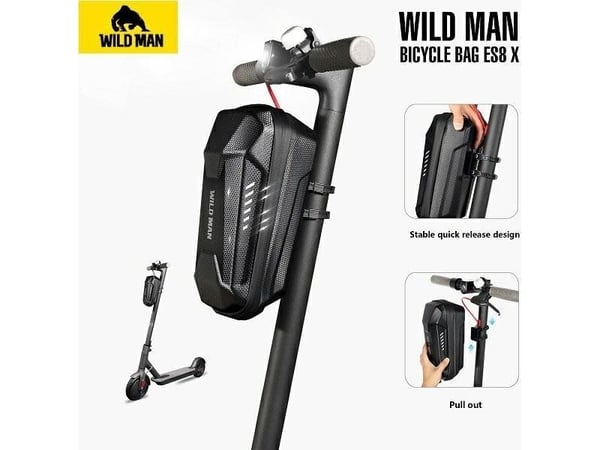WILDMAN Case/uchwyt med hulajnogė ES8X Max sakwa med ramė svart/svart