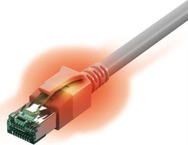 Easylan CS1OAADAD0100 RJ45 verkkokaapeli, patch-kaapeli CAT 6A S/FTP 10 m harmaa LEDillä 1 kpl 1 kpl